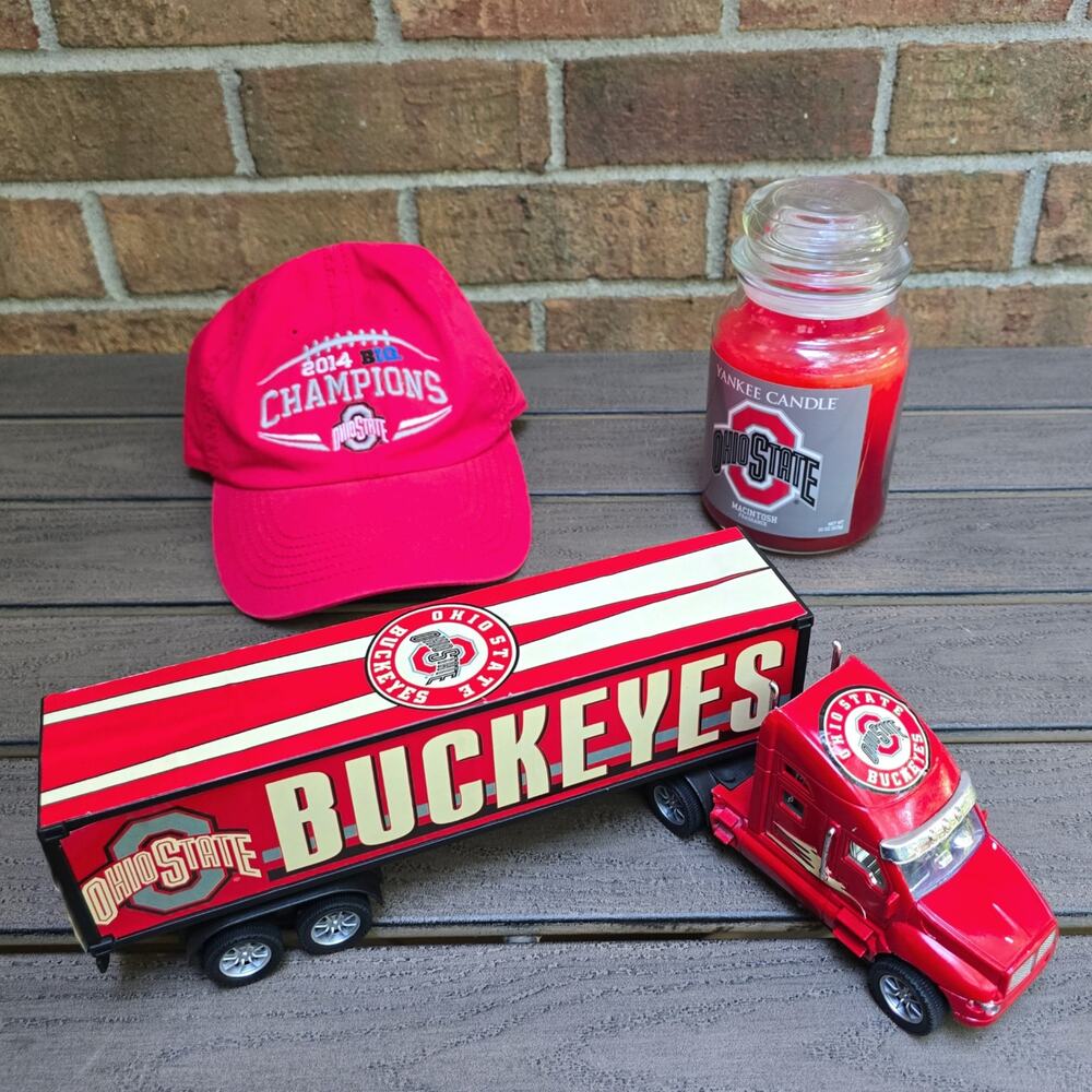 Ohio State Lot Decor 2014 Hat Buckeyes Truck Yankee Candle Apple Red NCAA Big 10